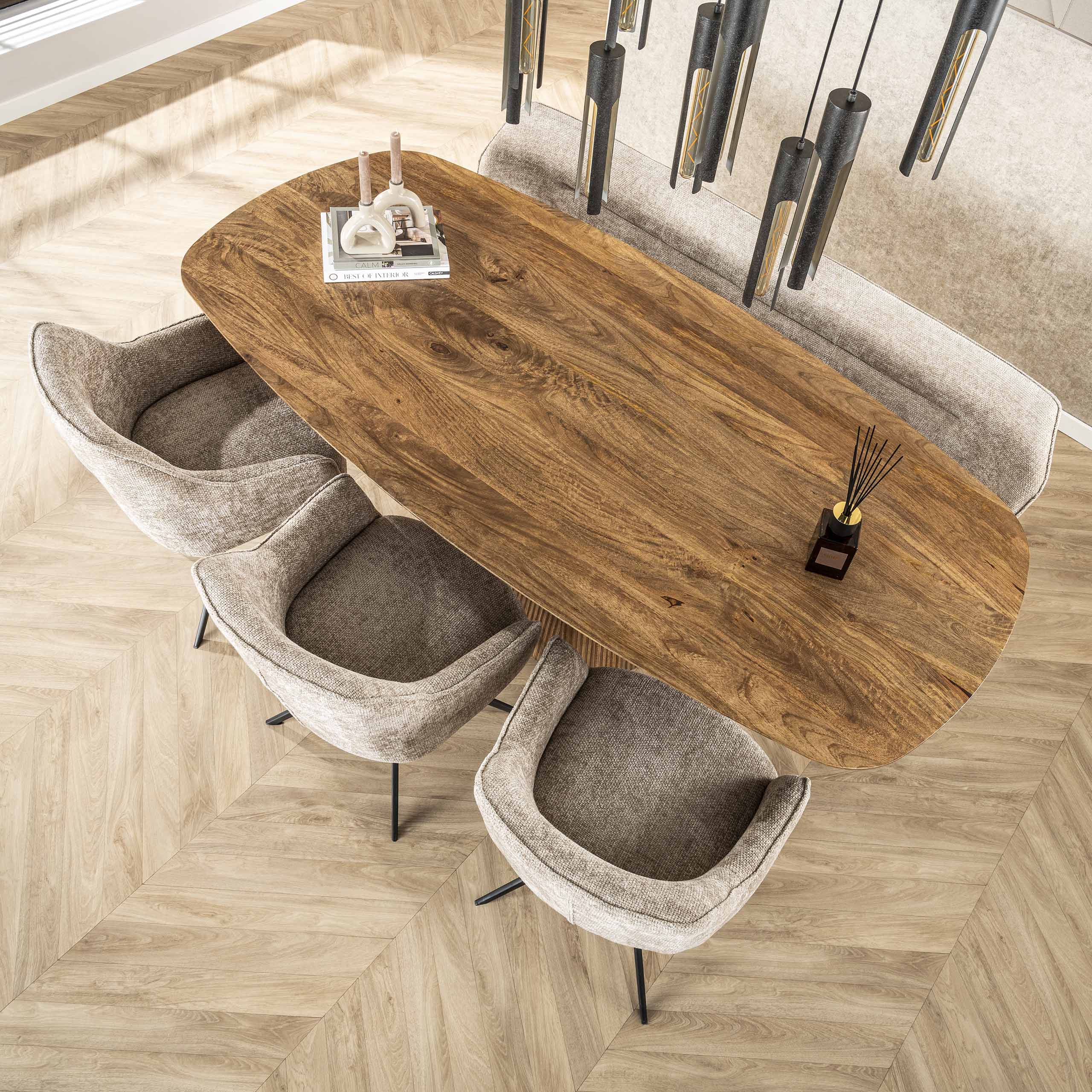 Eettafel 215 centrale poot Wave